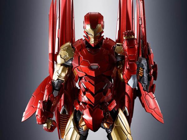 اکشن فیگور آیرون من فلزی برند باندای Tech-On Avengers S.H.Figuarts Tech-On Iron Man